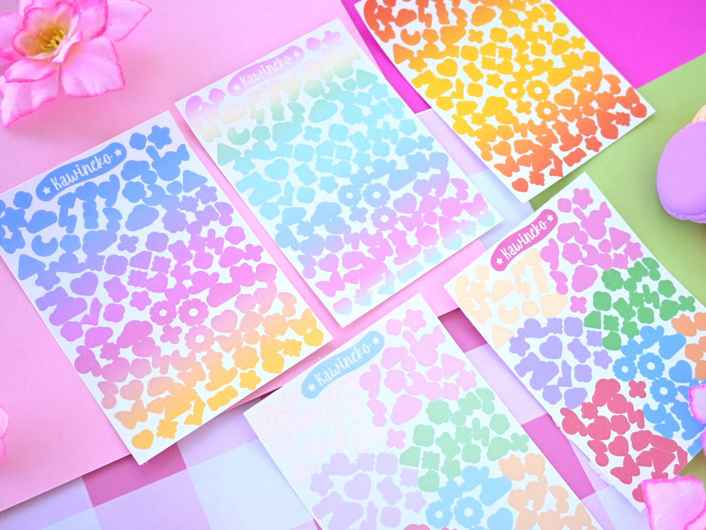 colorful little decos stickers sheet