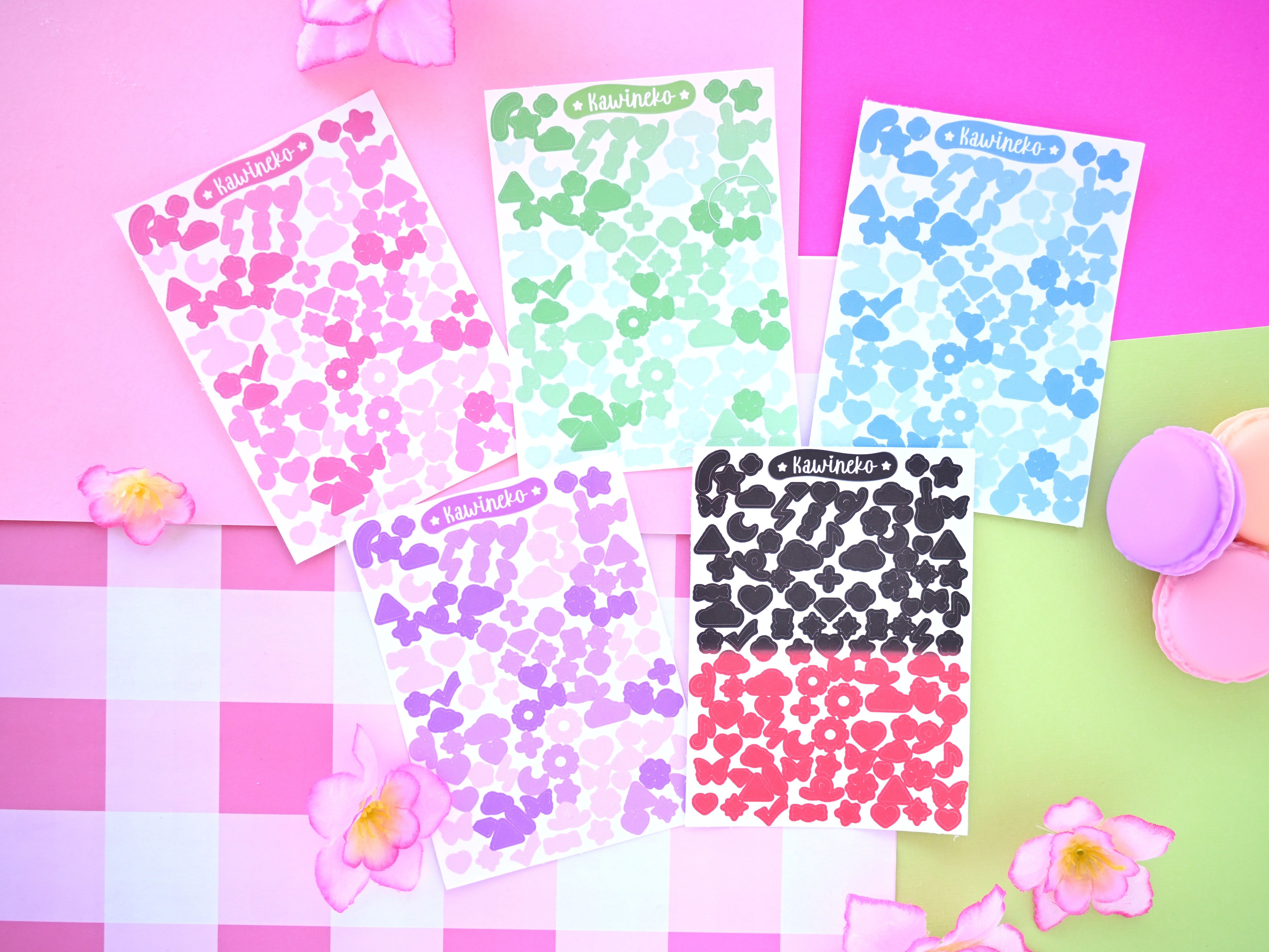 Basic color palette little decos stickers sheet – Kawineko