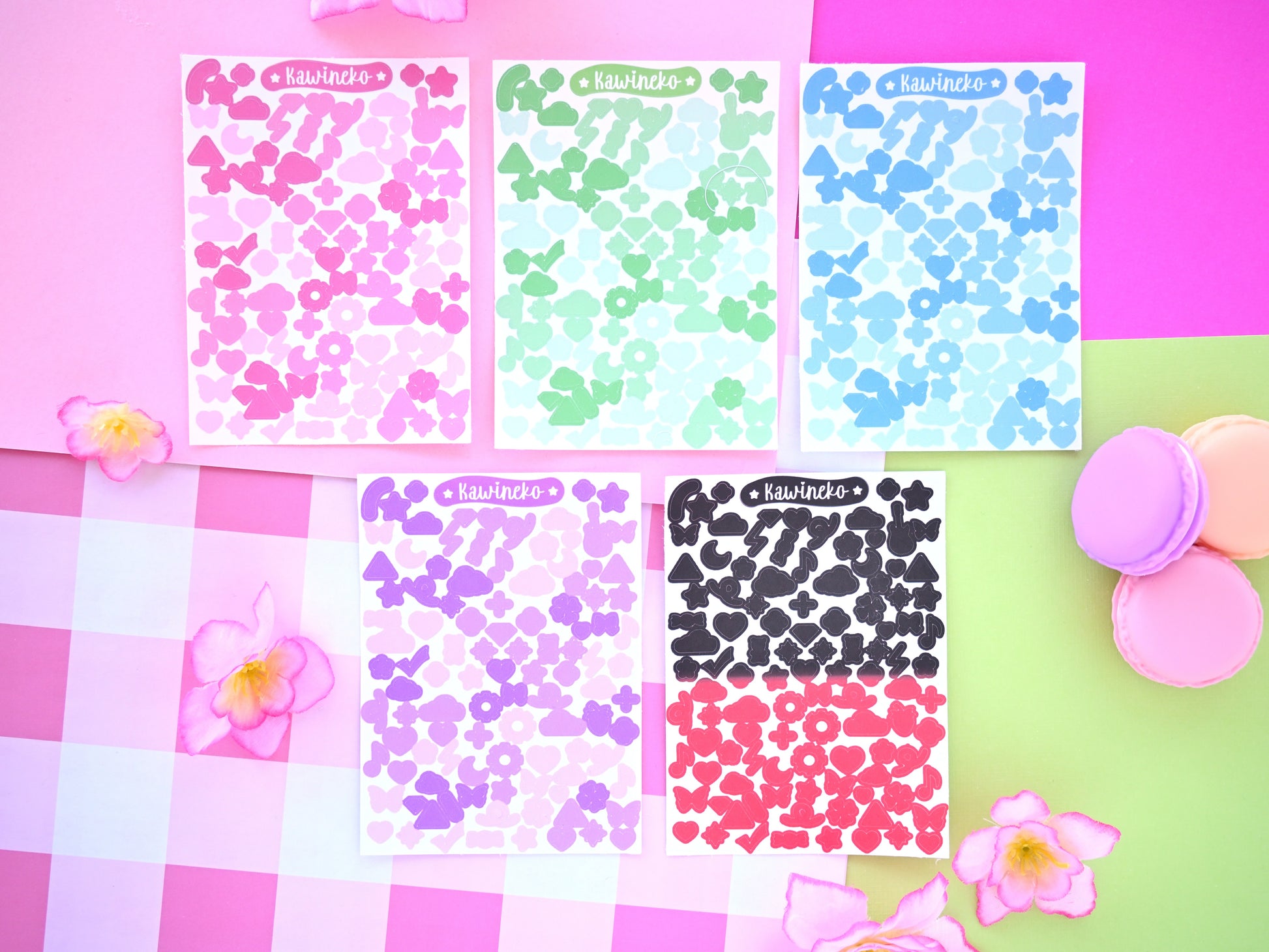 Basic color palette little decos stickers sheet – Kawineko