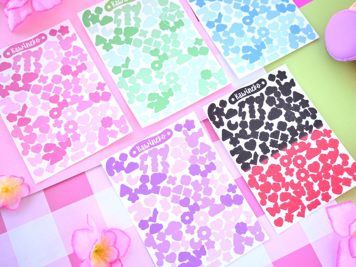 Sticker Color Deco Basic color palette little decos stickers sheet – Kawineko