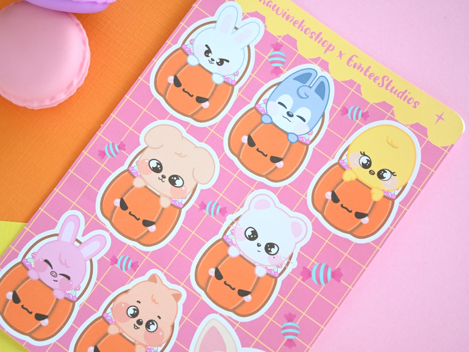 Pumpkin Halloween Stray Kids inspired stickers SKZOO SKZ – Kawineko