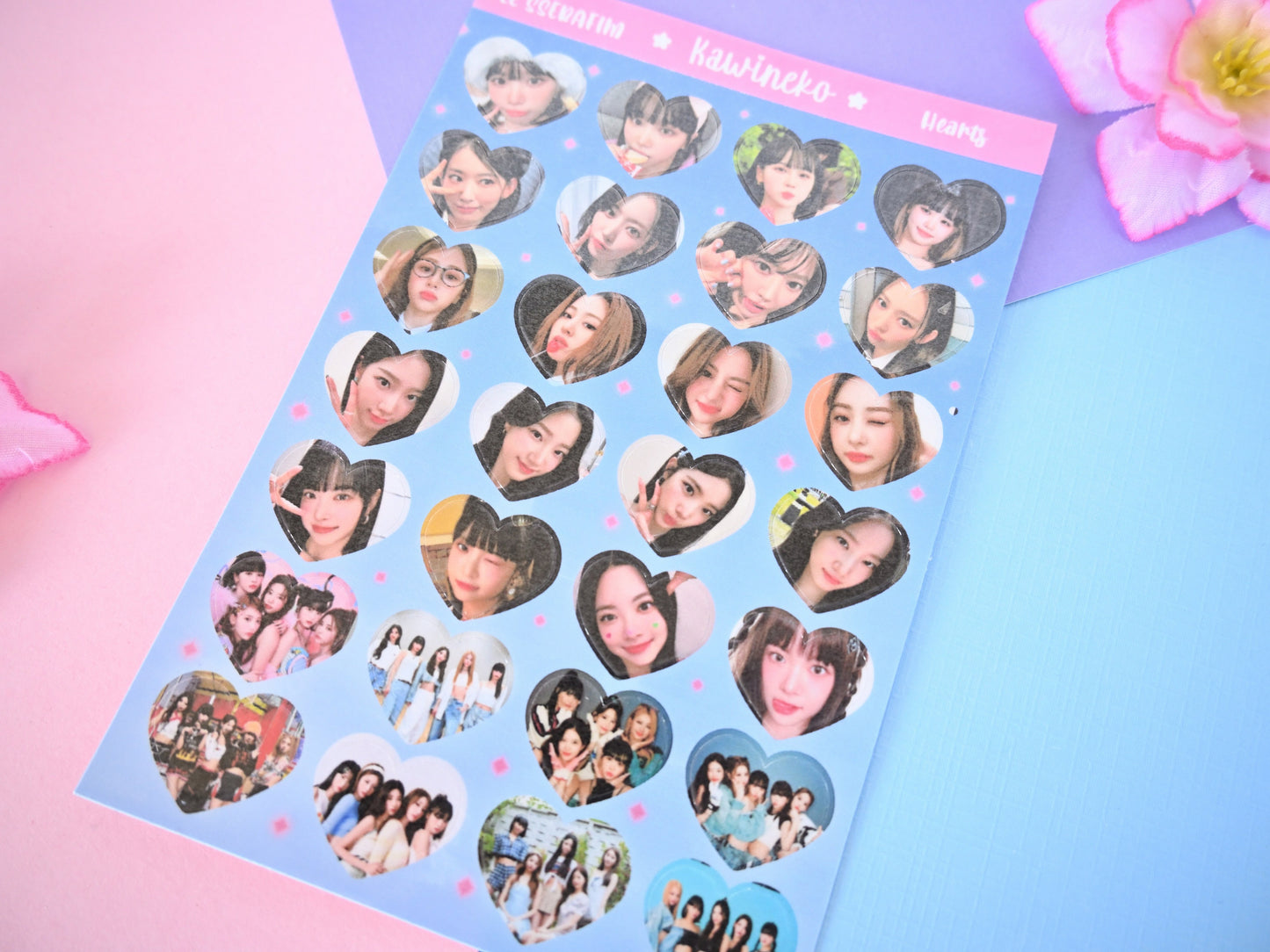 Le sserafim kpop hearts sticker sheet