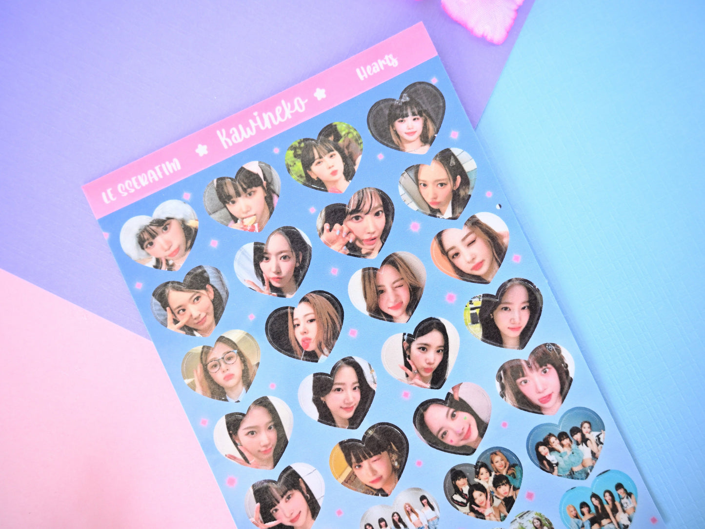 Le sserafim kpop hearts sticker sheet