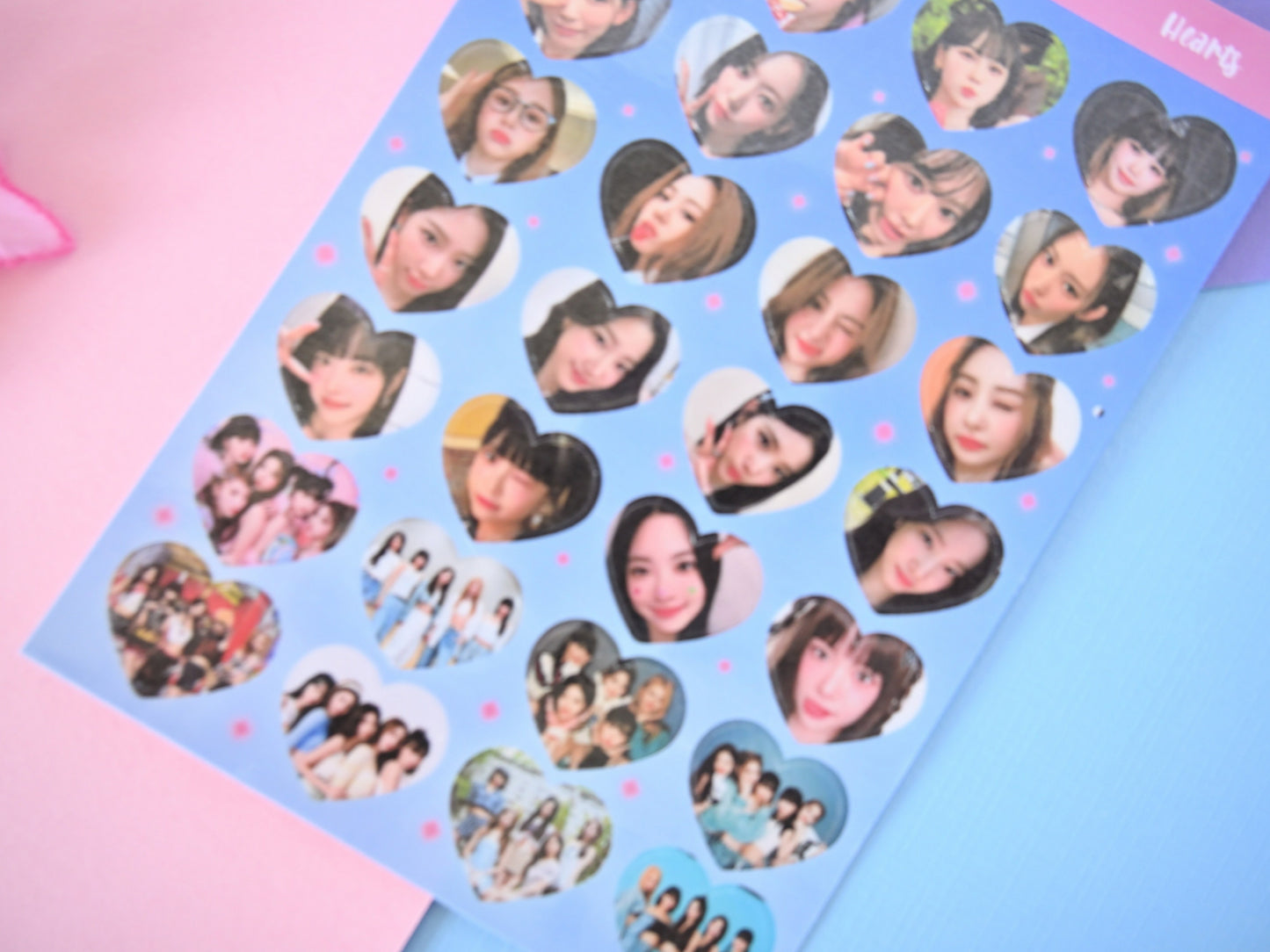 Le sserafim kpop hearts sticker sheet