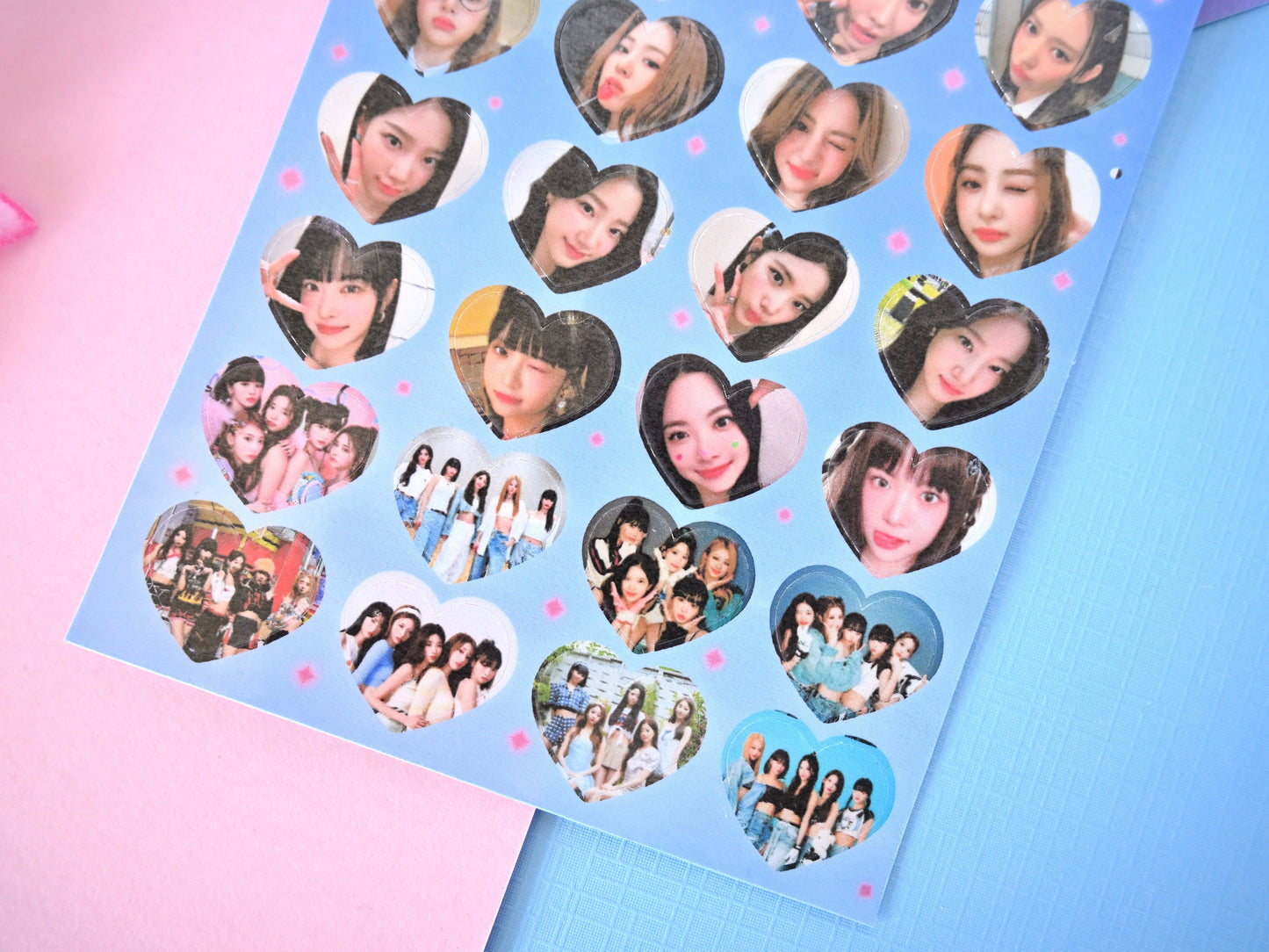 Le sserafim kpop hearts sticker sheet