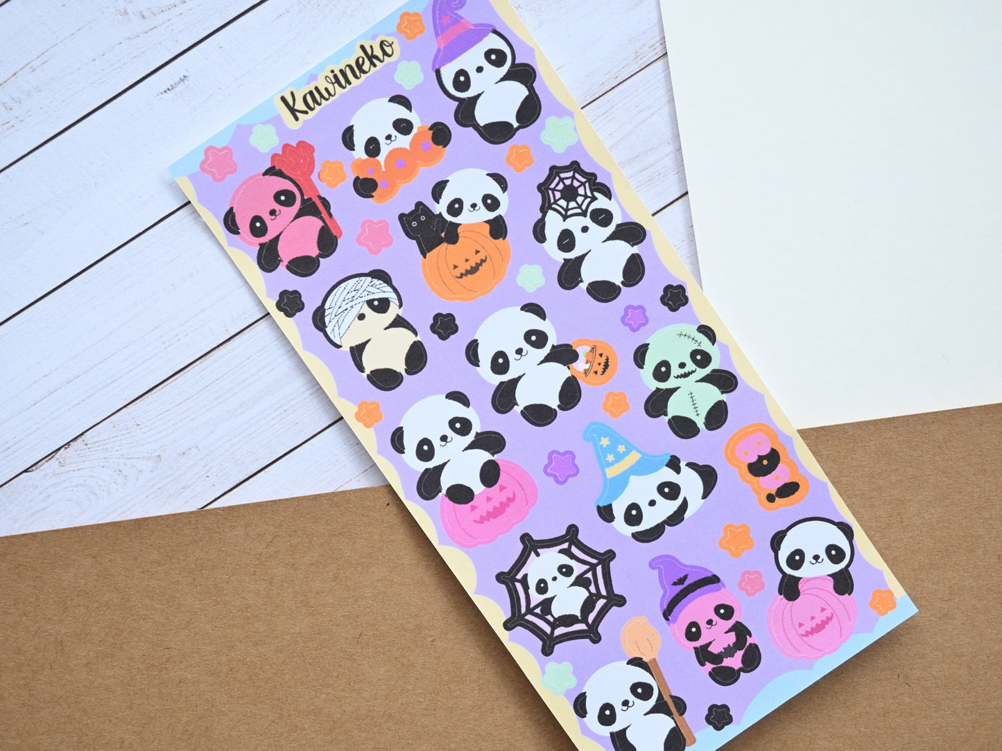 Spooky pandas Halloween stickers