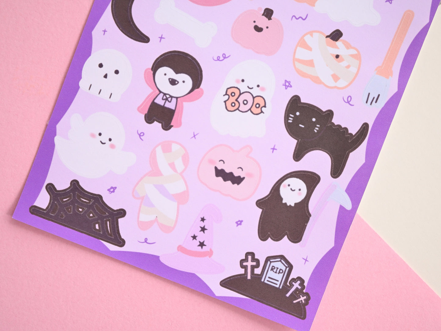 Spooky sticker sheet perfect for journaling and deco cute ghosts pumpkins vampire