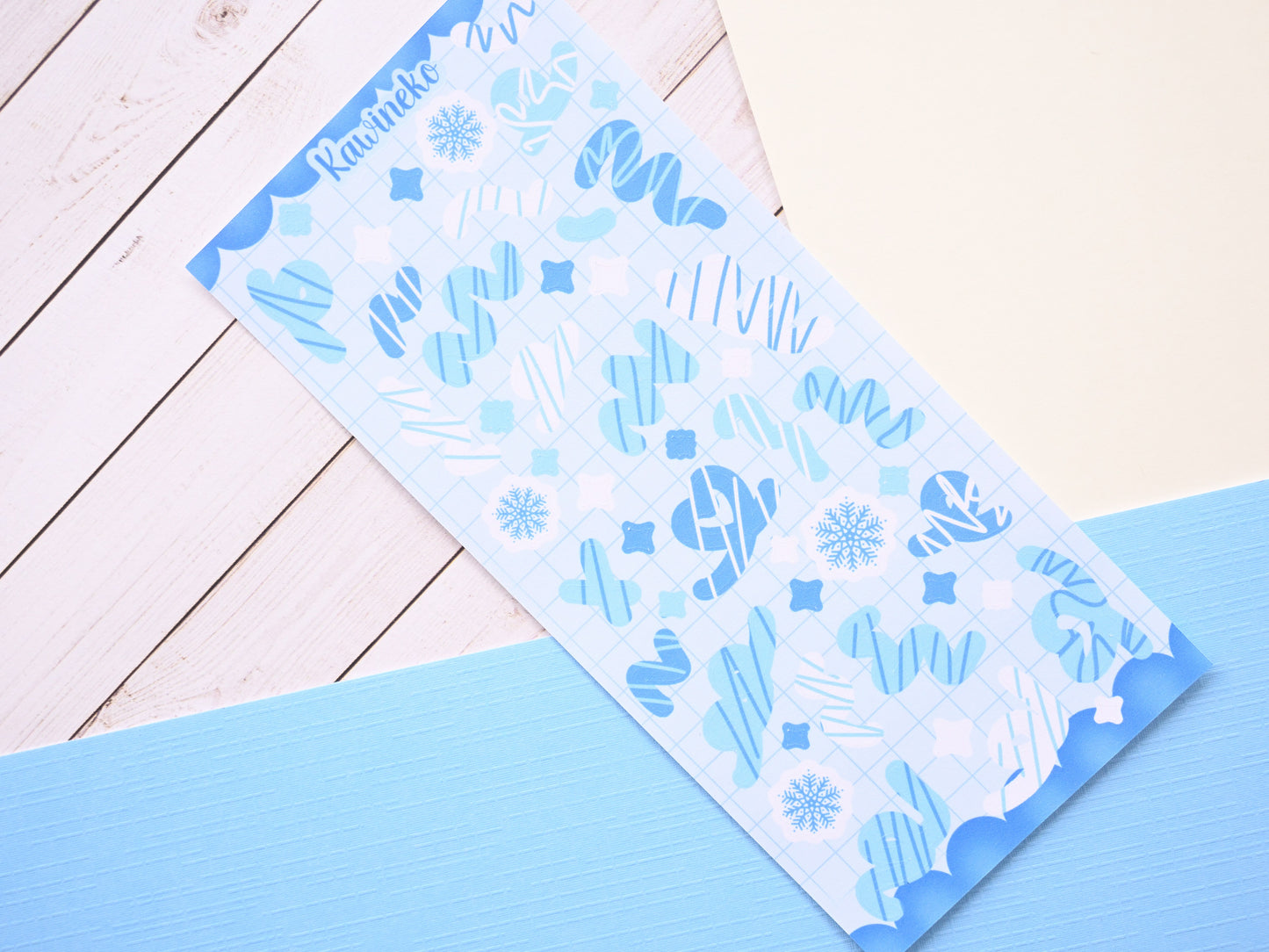 Winter ribbons sticker sheet snow