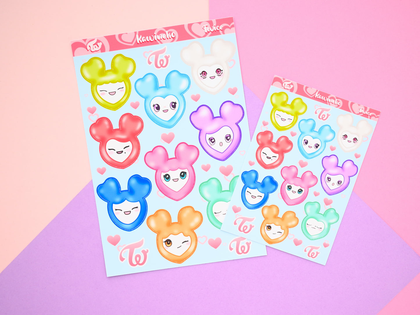 Twice lovelies lovelys sticker sheet hearts kpop