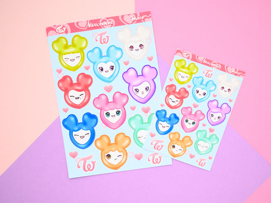 Twice lovelies lovelys sticker sheet hearts kpop