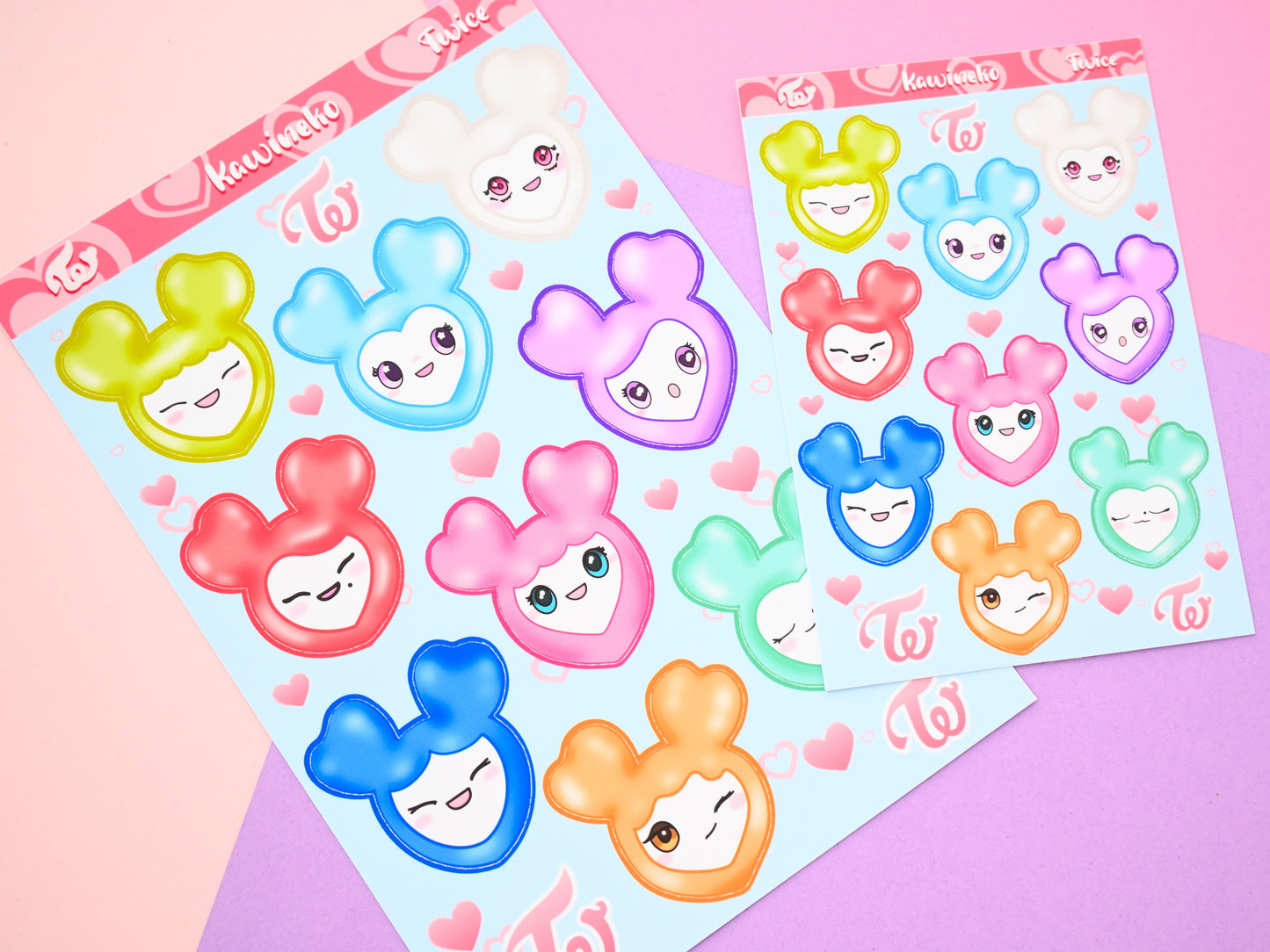 Twice lovelies lovelys sticker sheet hearts kpop