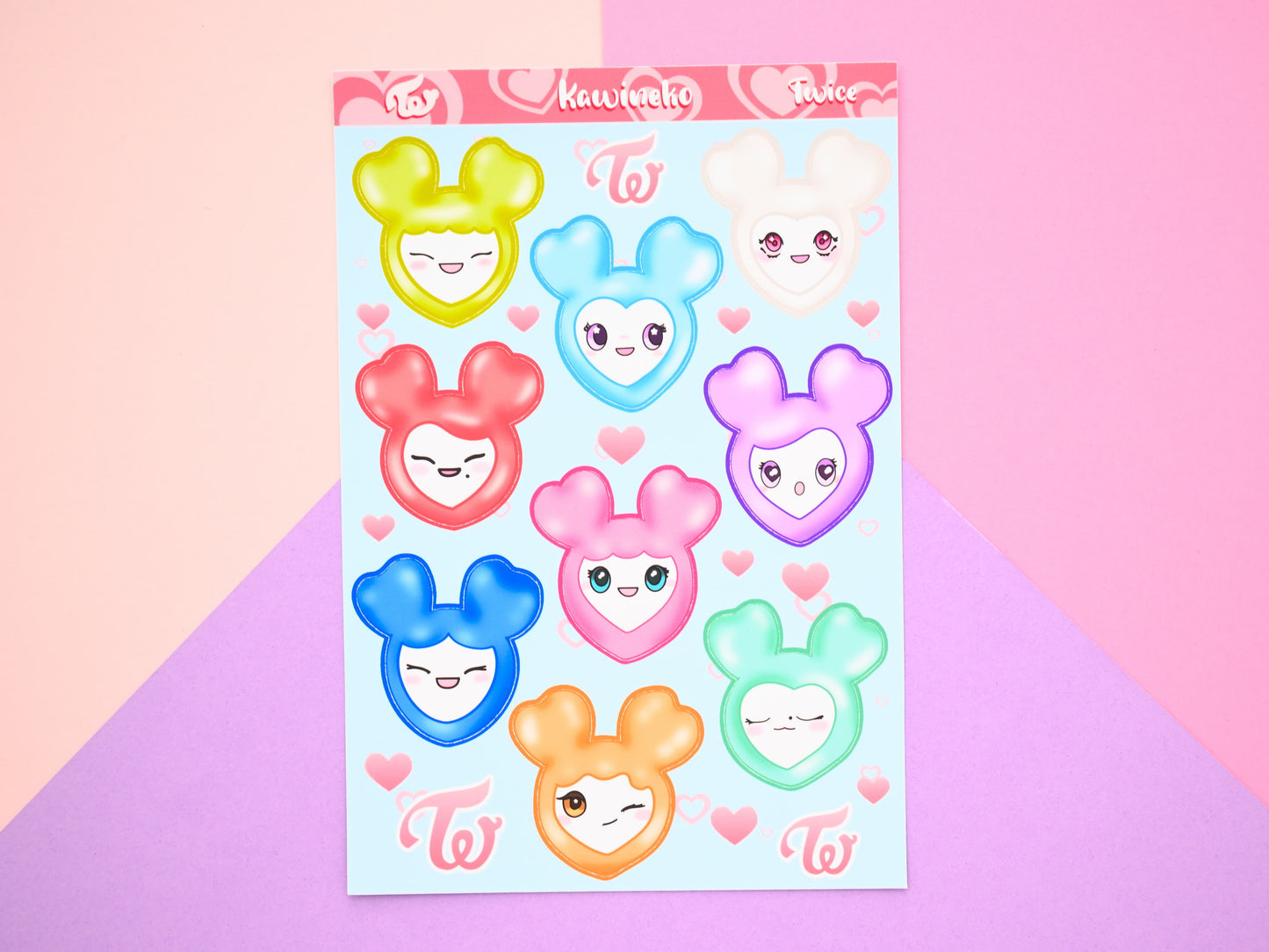 Twice lovelies lovelys sticker sheet hearts kpop