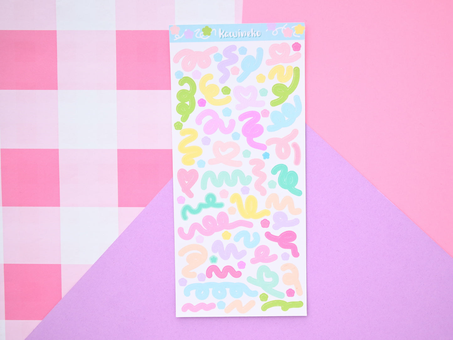 fun colorful ribbons sticker sheets