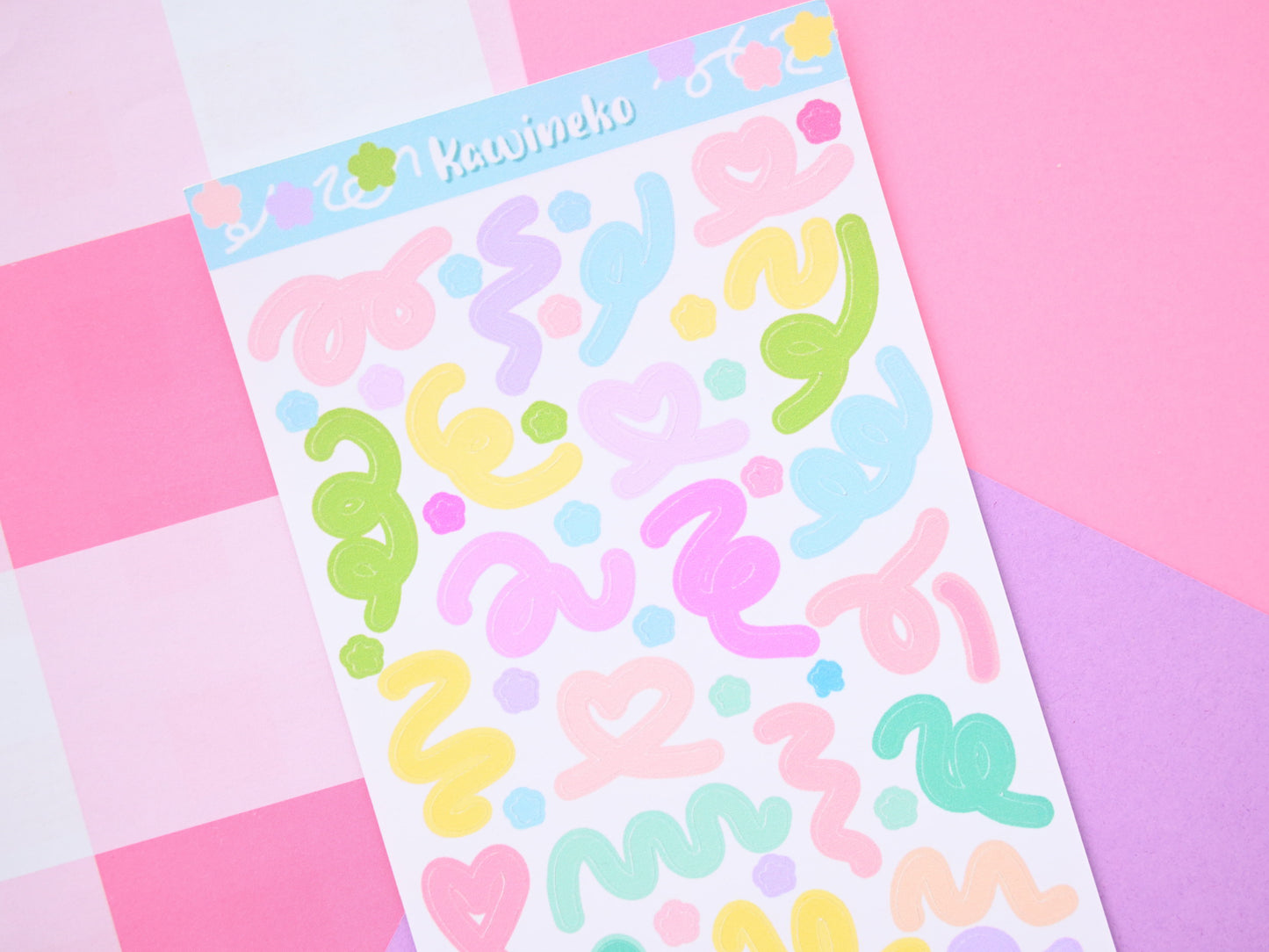 fun colorful ribbons sticker sheets