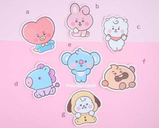 BT21 cuties BTS waterproof Vinyl stickers Die cut