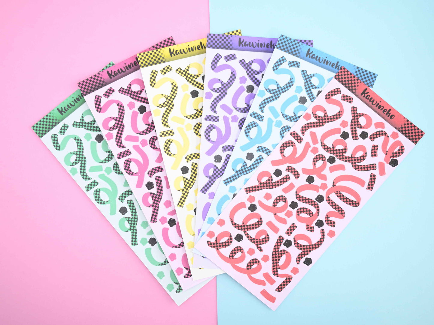 Skater ribbons style sticker sheets