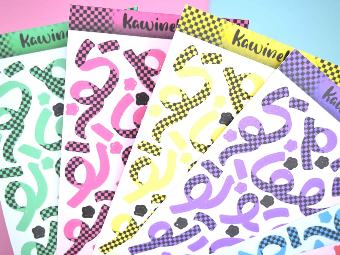 Skater ribbons style sticker sheets