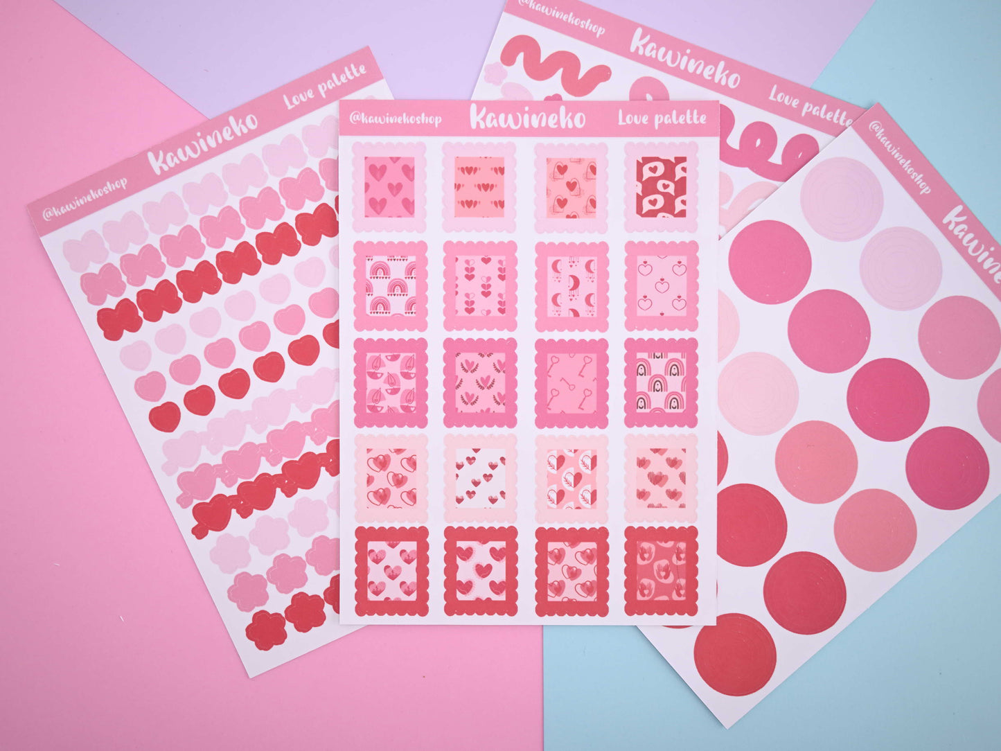 Valentine's Day sticker sheets pink red deco journaling penpal planner