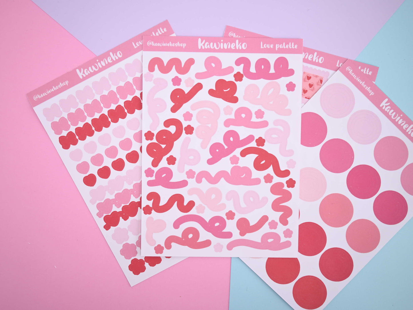 Valentine's Day sticker sheets pink red deco journaling penpal planner