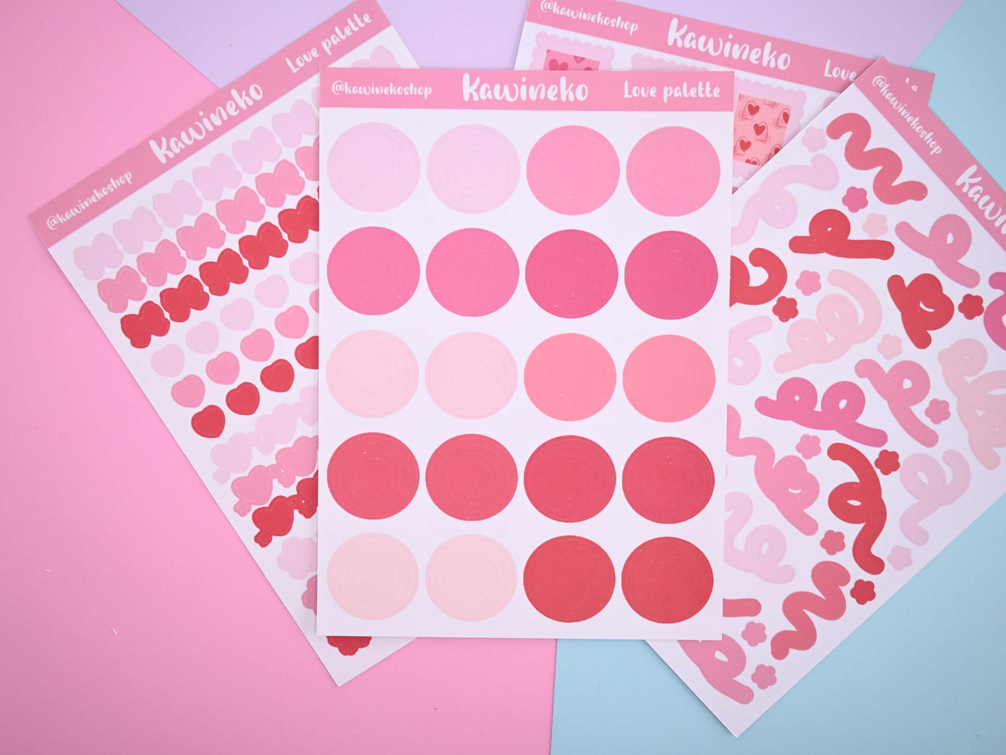 Valentine's Day sticker sheets pink red deco journaling penpal planner