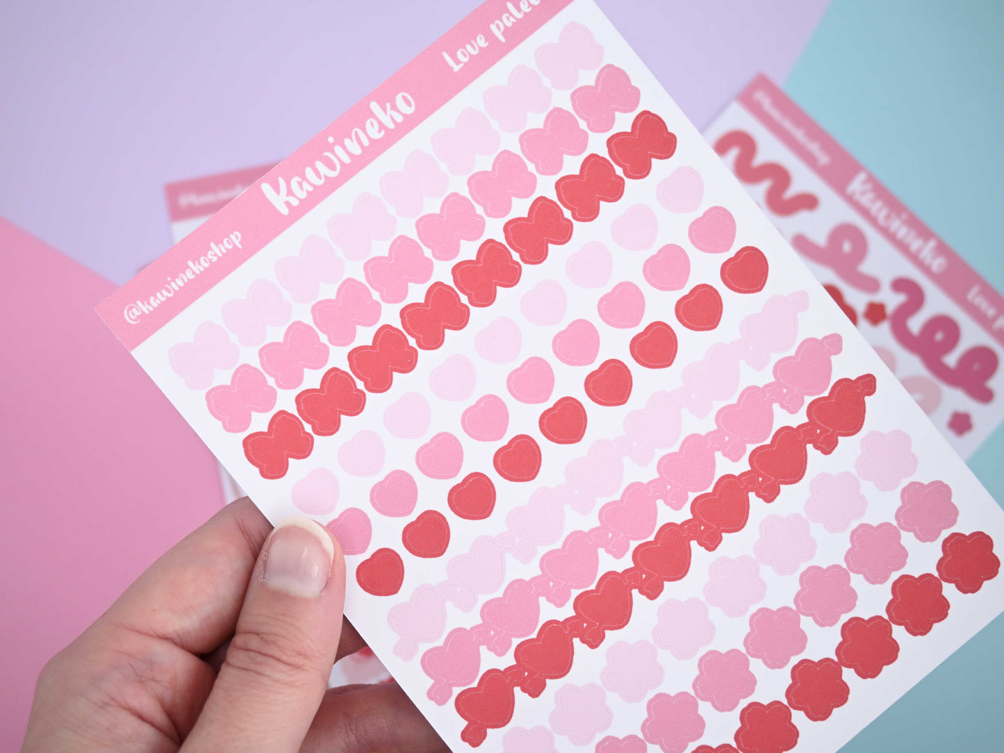 Valentine's Day sticker sheets pink red deco journaling penpal planner