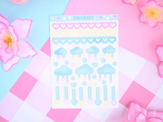 clouds and stars deco stickers