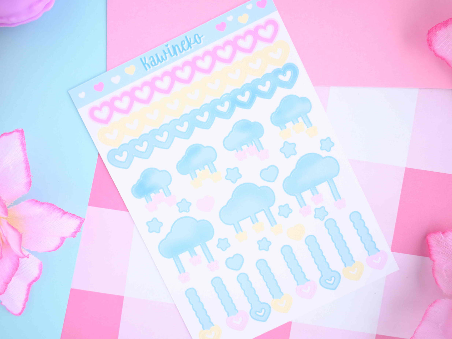 clouds and stars deco stickers