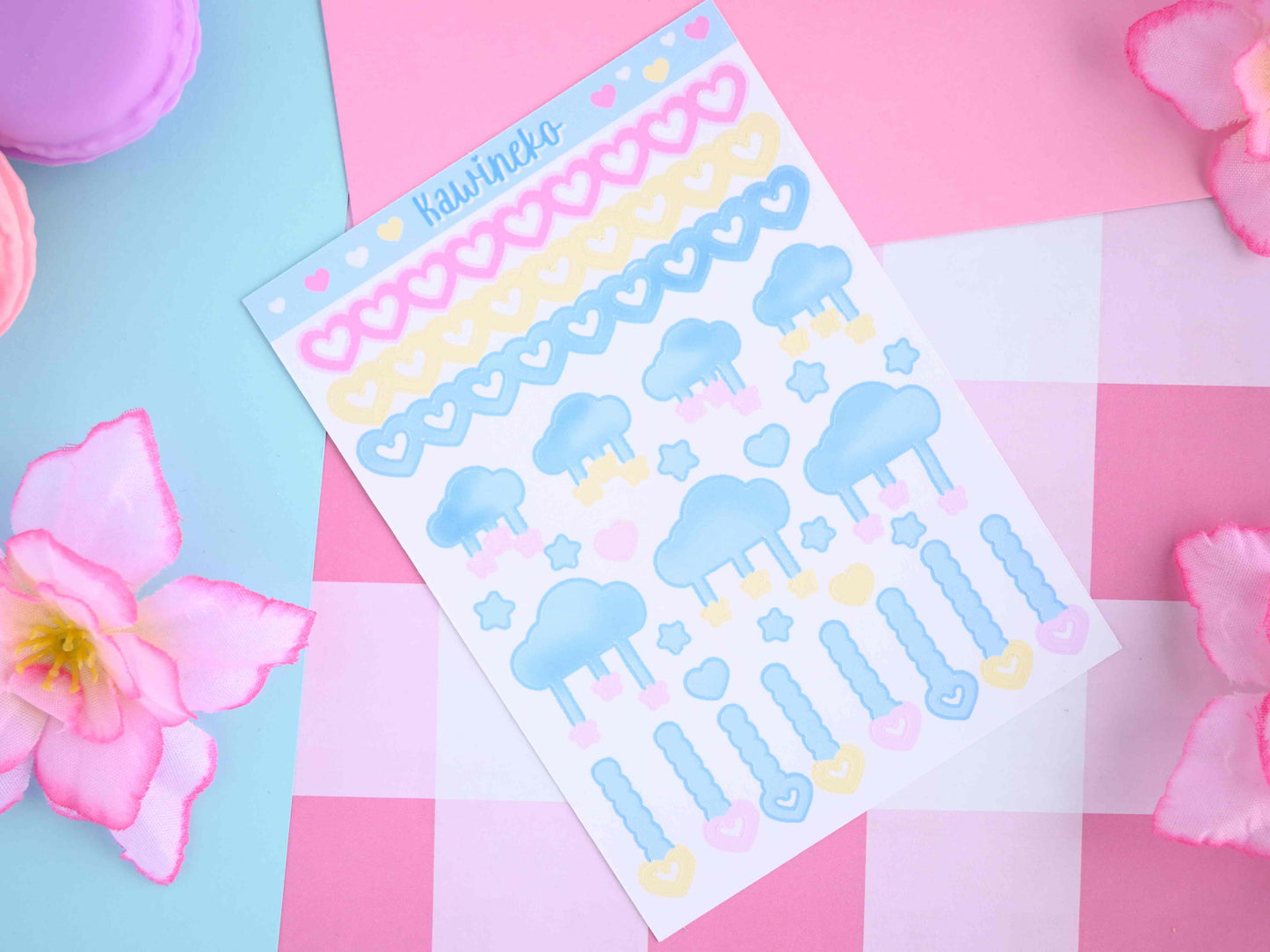 clouds and stars deco stickers