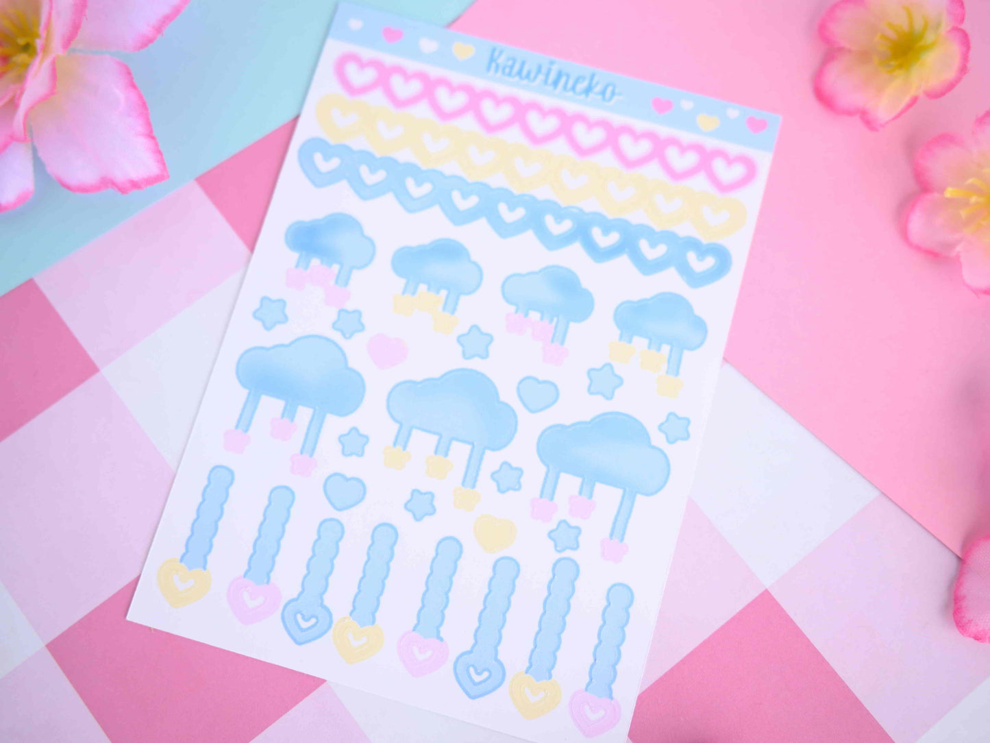 clouds and stars deco stickers