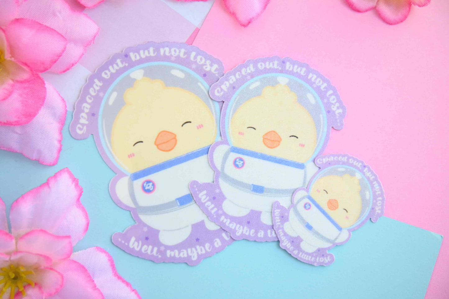 Pollito Astronaut waterproof Vinyl stickers Die cut space