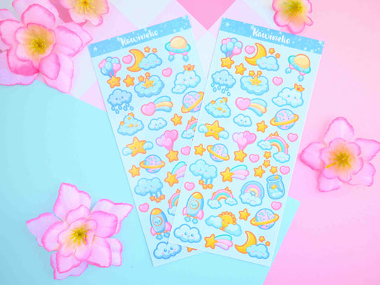 Cute Galaxy and space sticker sheets