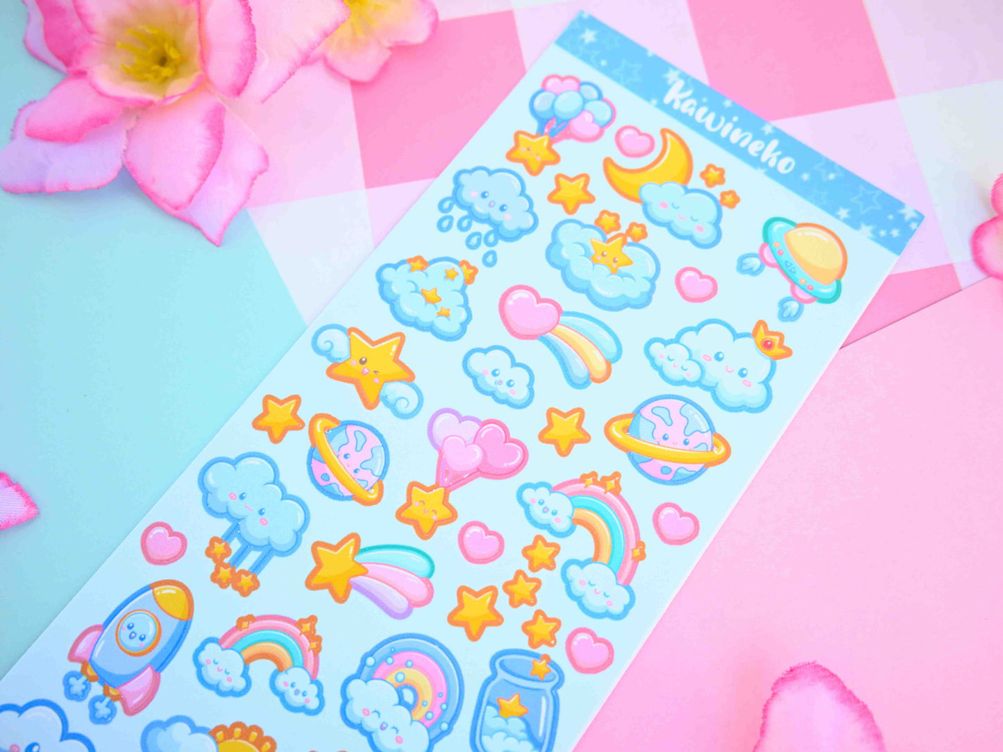 Cute Galaxy and space sticker sheets