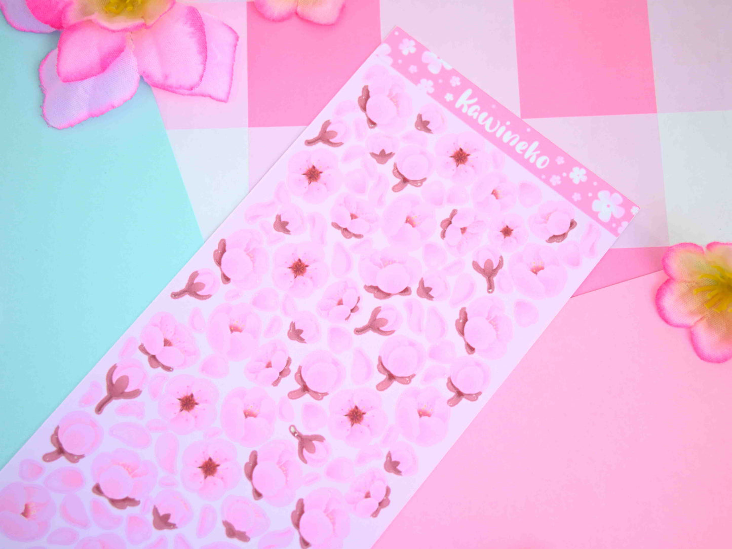 Little cherry blossom flowers Sakura Ribbons sticker sheets spring