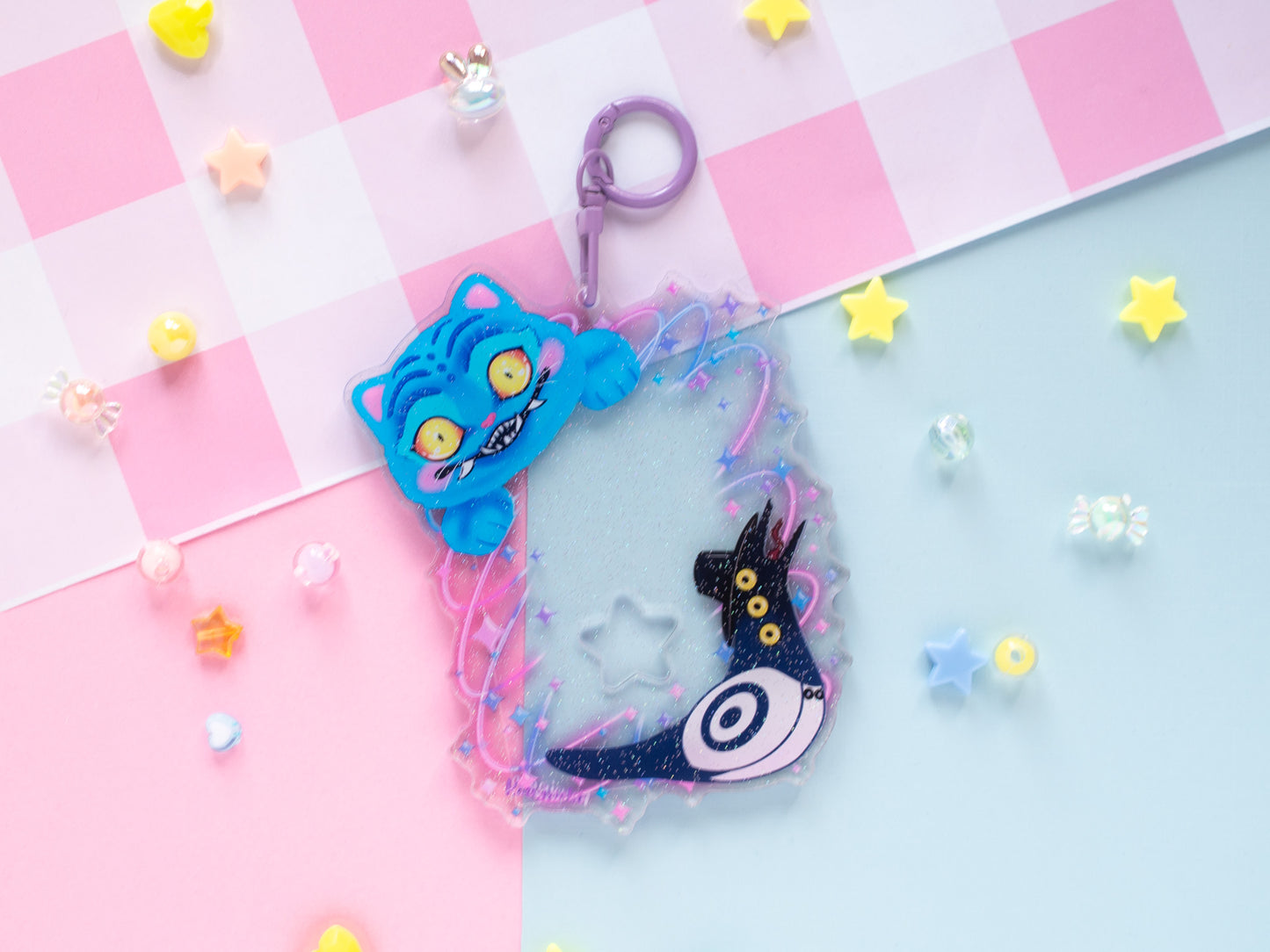 Derpy tiger and sussy  Kpop demon hunters pc holder photocards  keychain charm minspired merch