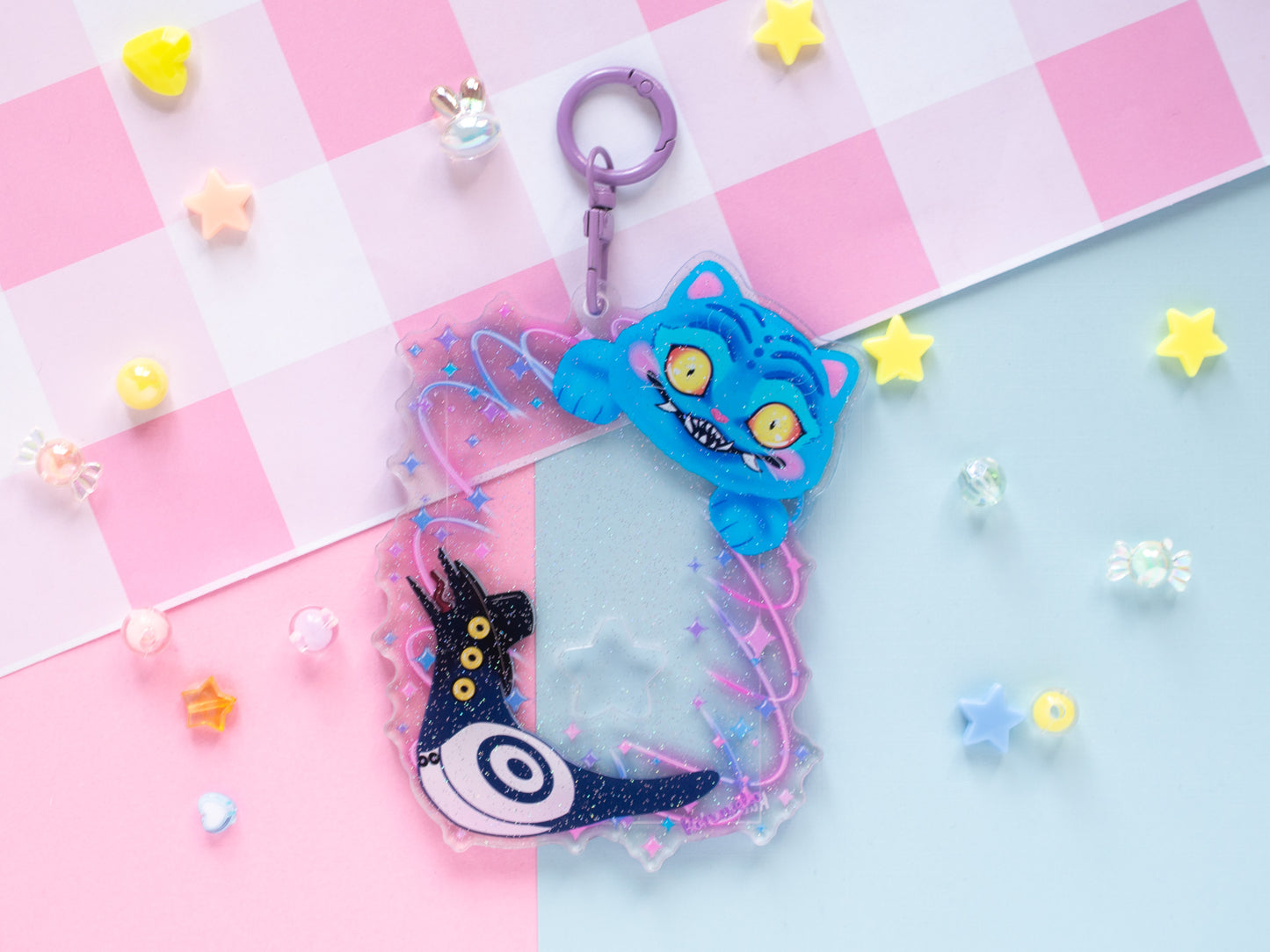 Derpy tiger and sussy  Kpop demon hunters pc holder photocards  keychain charm minspired merch