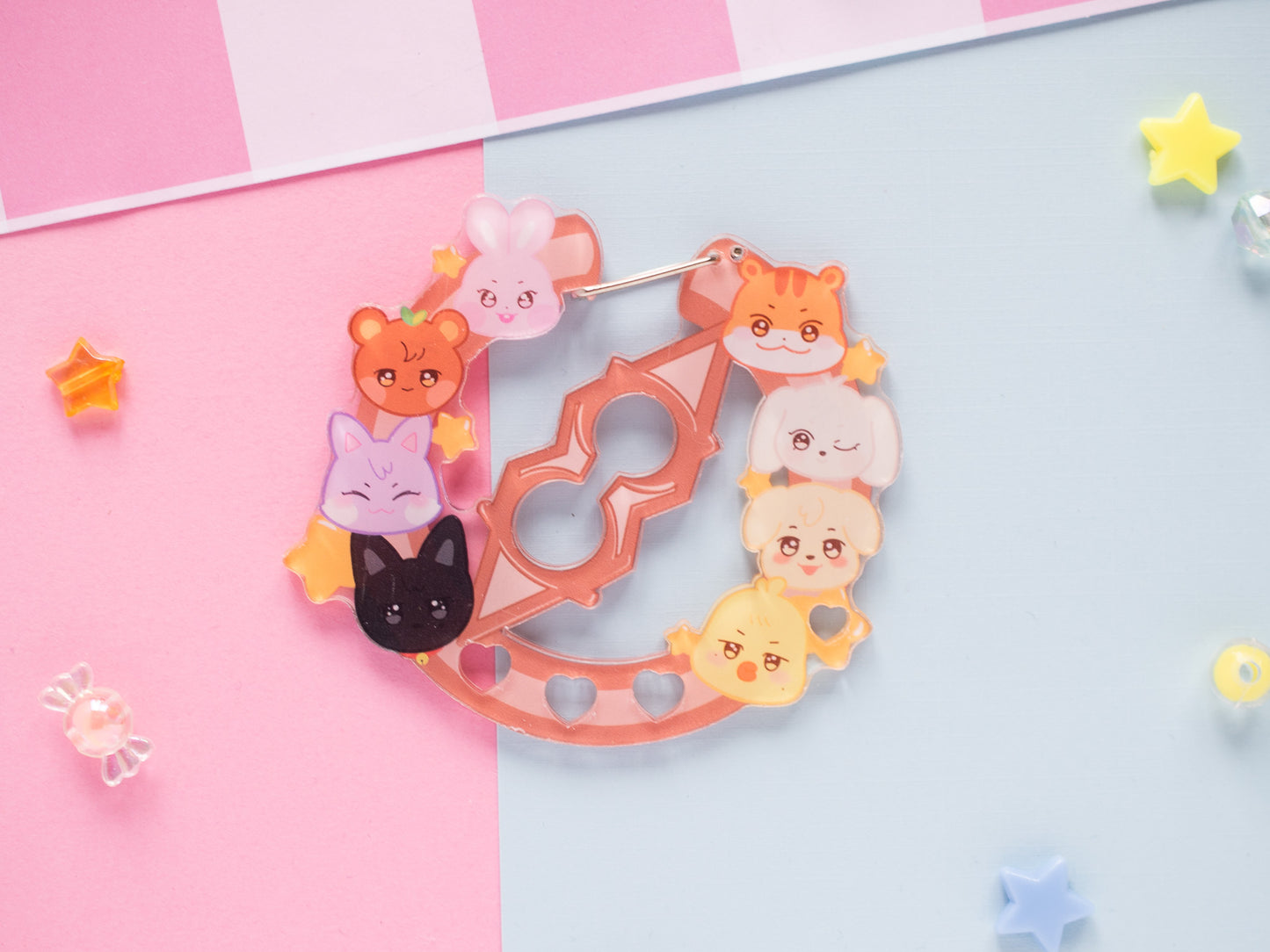 Ateez aniteez carabiner keychain charm kpop