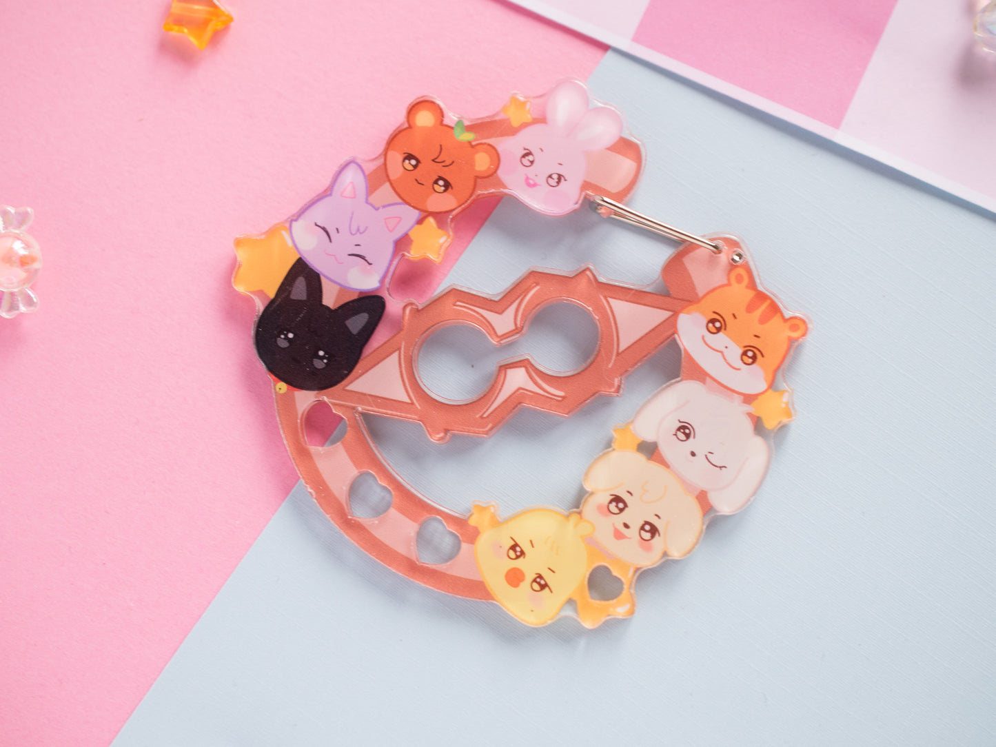 Ateez aniteez carabiner keychain charm kpop