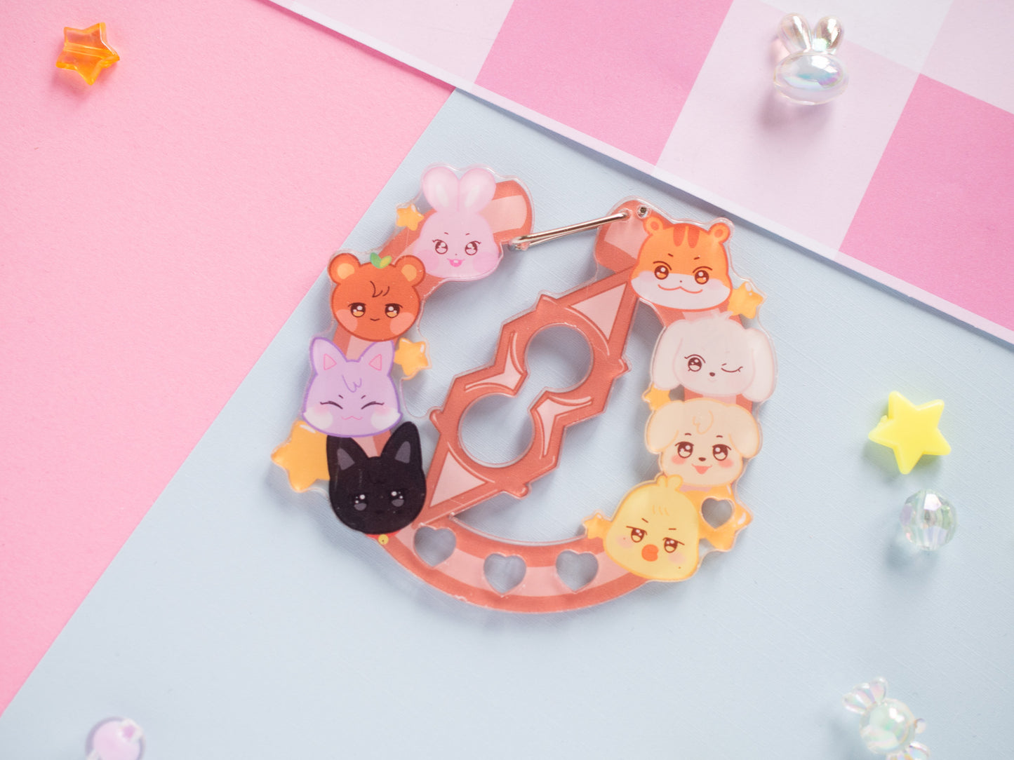 Ateez aniteez carabiner keychain charm kpop