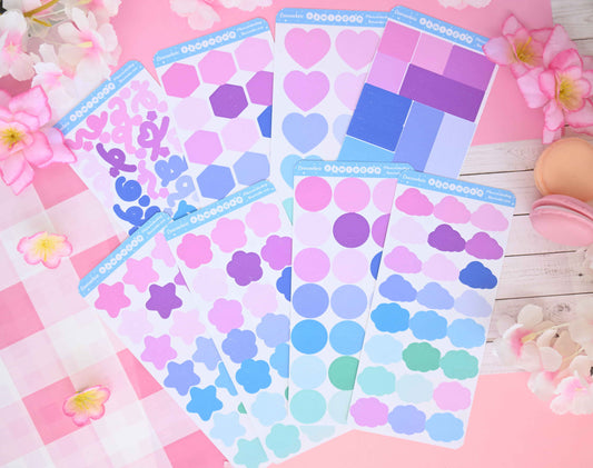 Very Berry color bundle deco sticker sheet core colorful journaling polcos toploaders