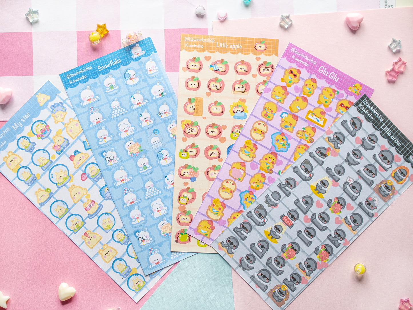 Love and Deepspace emotes deco sticker sheet cute faces lads