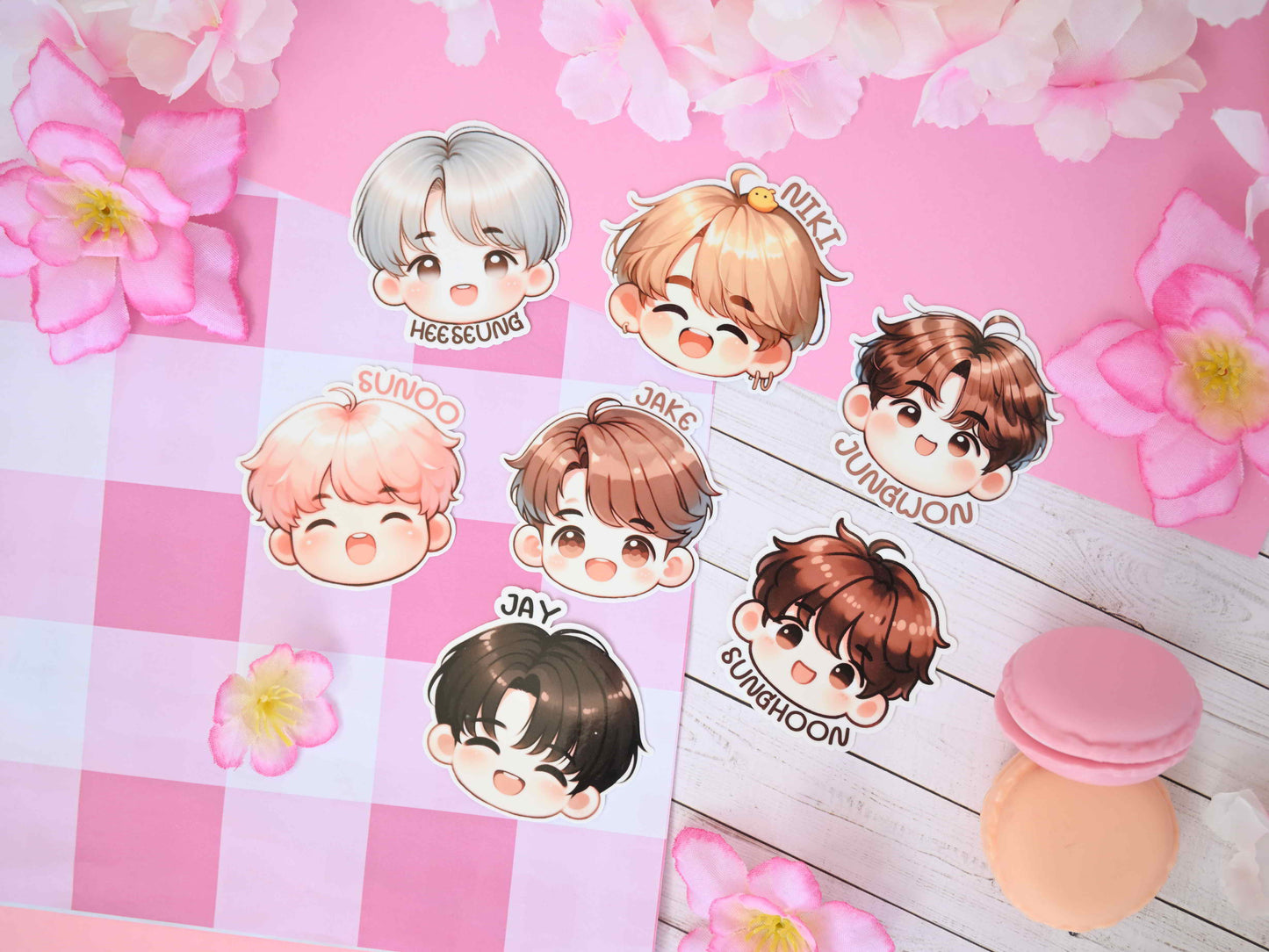 Enhypen chibis inspired sticker waterproof Vinyl stickers Die cut skz kpop