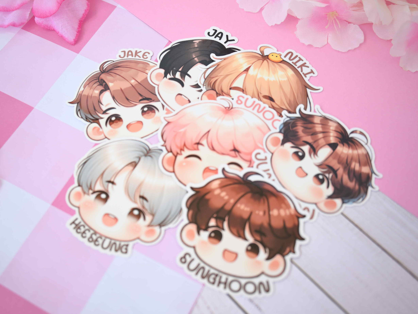 Enhypen chibis inspired sticker waterproof Vinyl stickers Die cut skz kpop