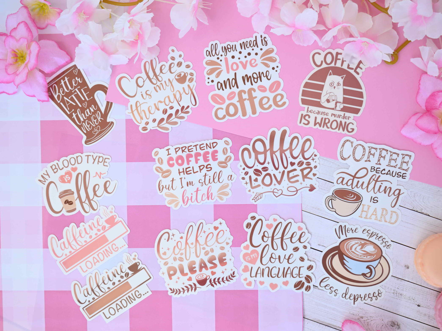 Coffee waterproof Vinyl stickers die cut motto inspiration