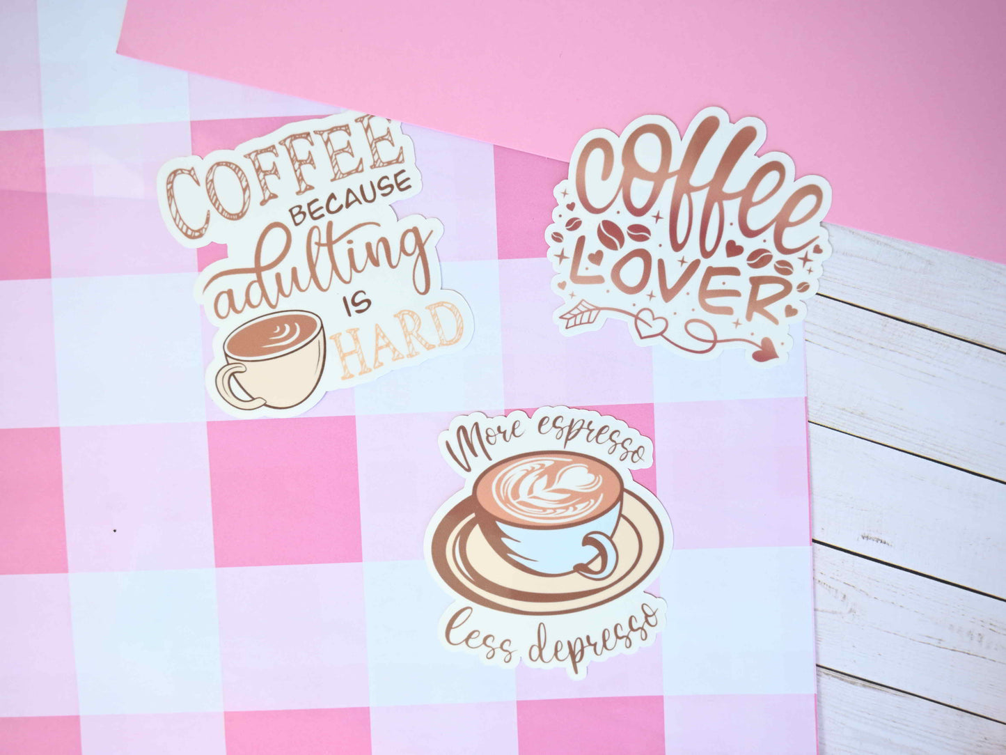 Coffee waterproof Vinyl stickers die cut motto inspiration