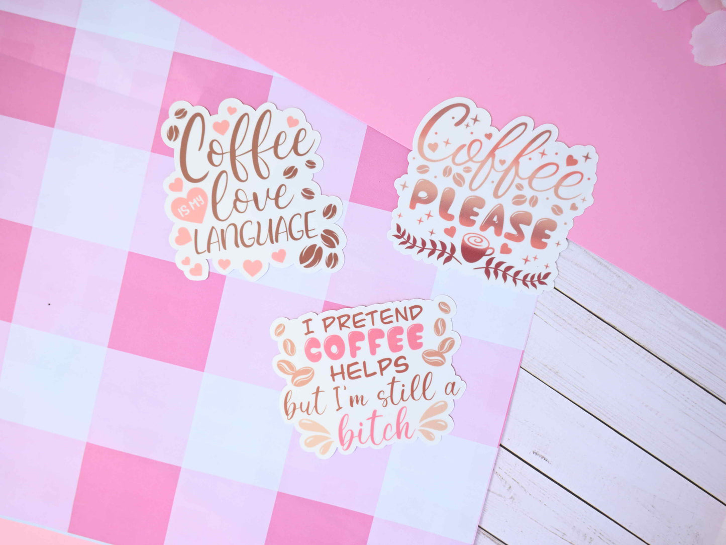 Coffee waterproof Vinyl stickers die cut motto inspiration