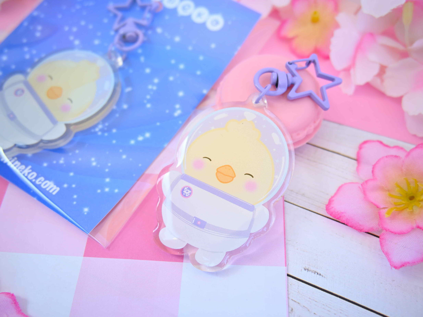 Space pollito keychains cute