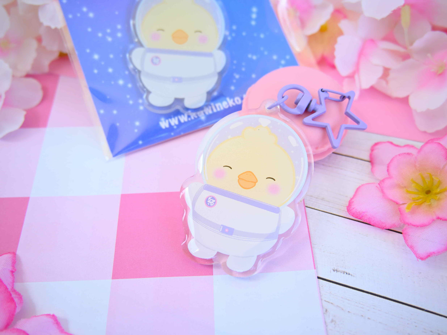 Space pollito keychains cute