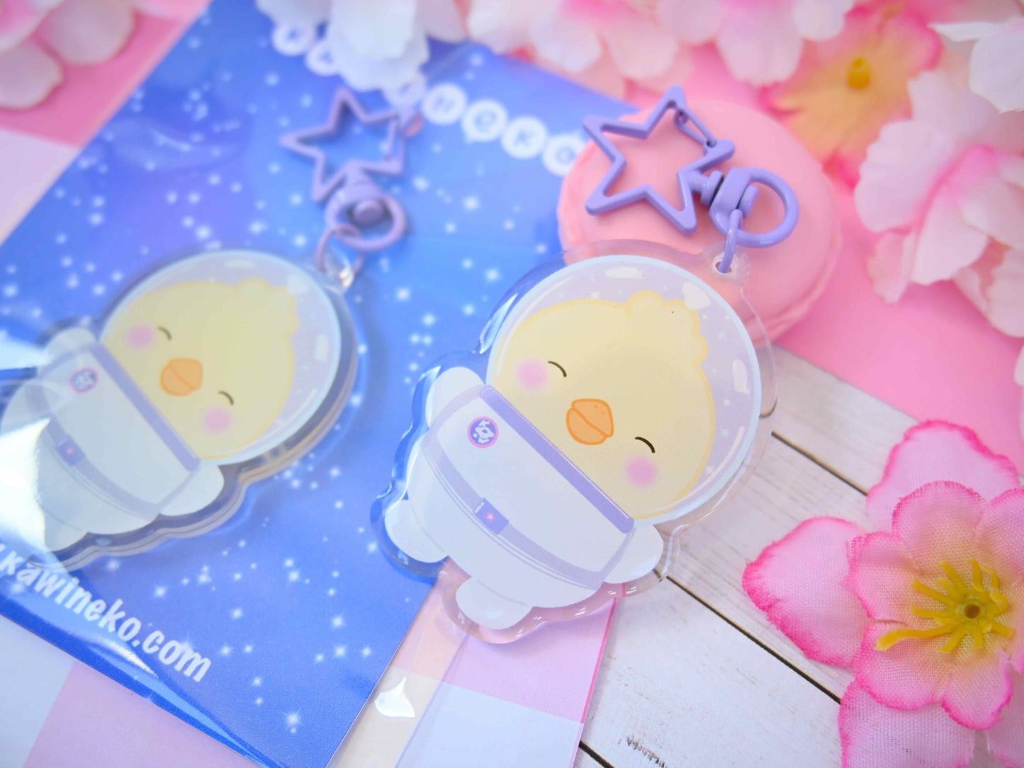 Space pollito keychains cute