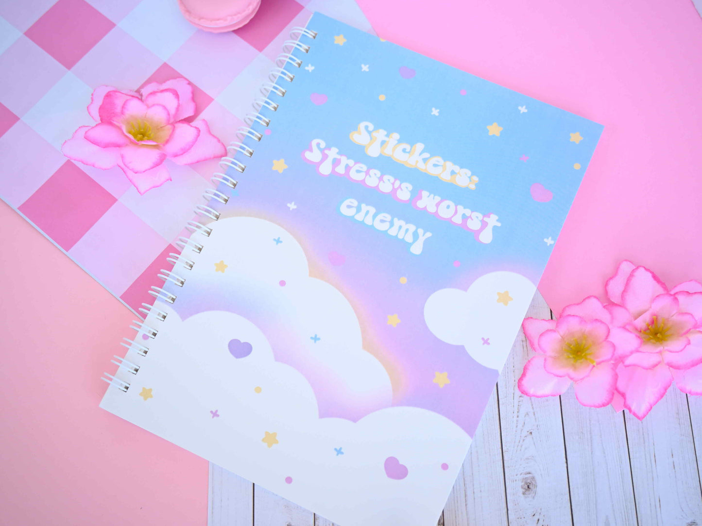 Stress free reusable sticker book kawaii pink