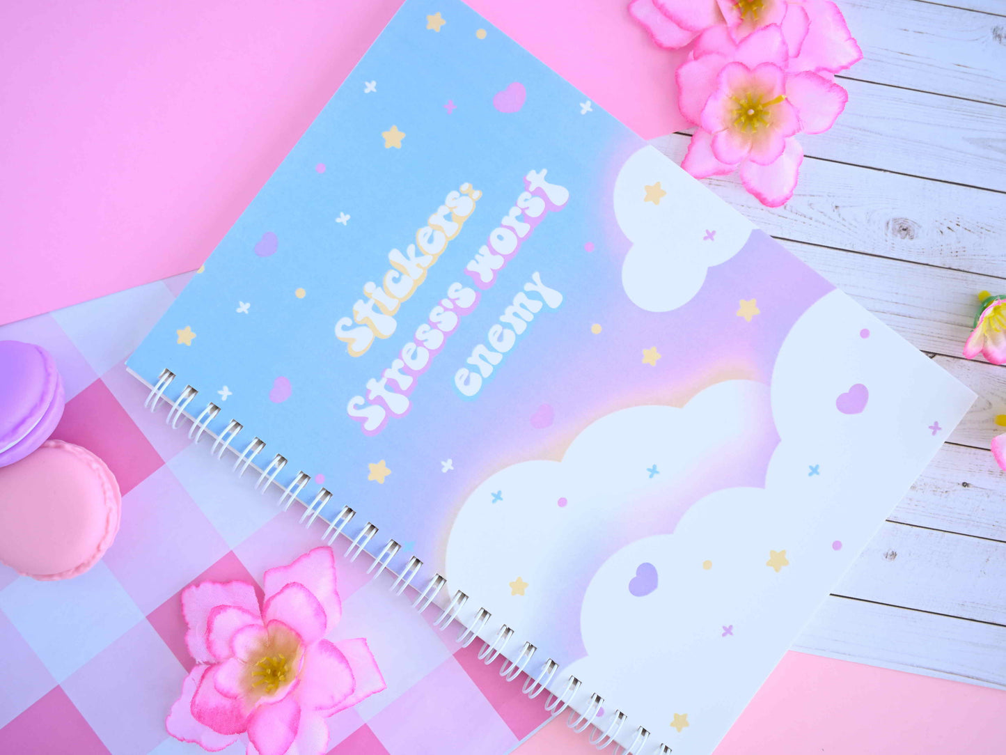 Stress free reusable sticker book kawaii pink